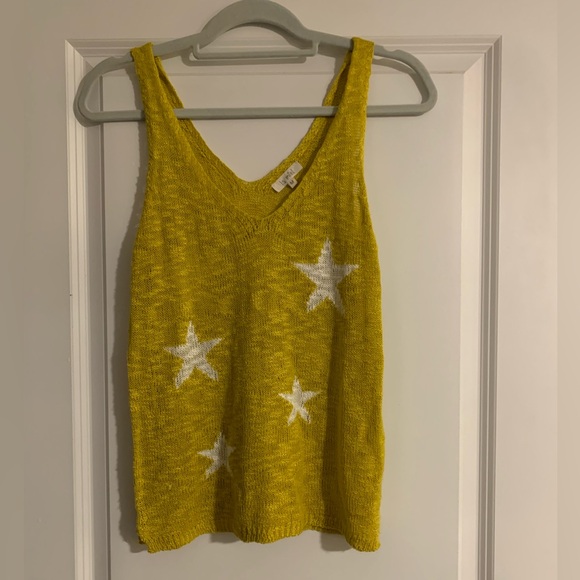 LA MIEL Tops - LA MIEL Yellow Star Knit Tank